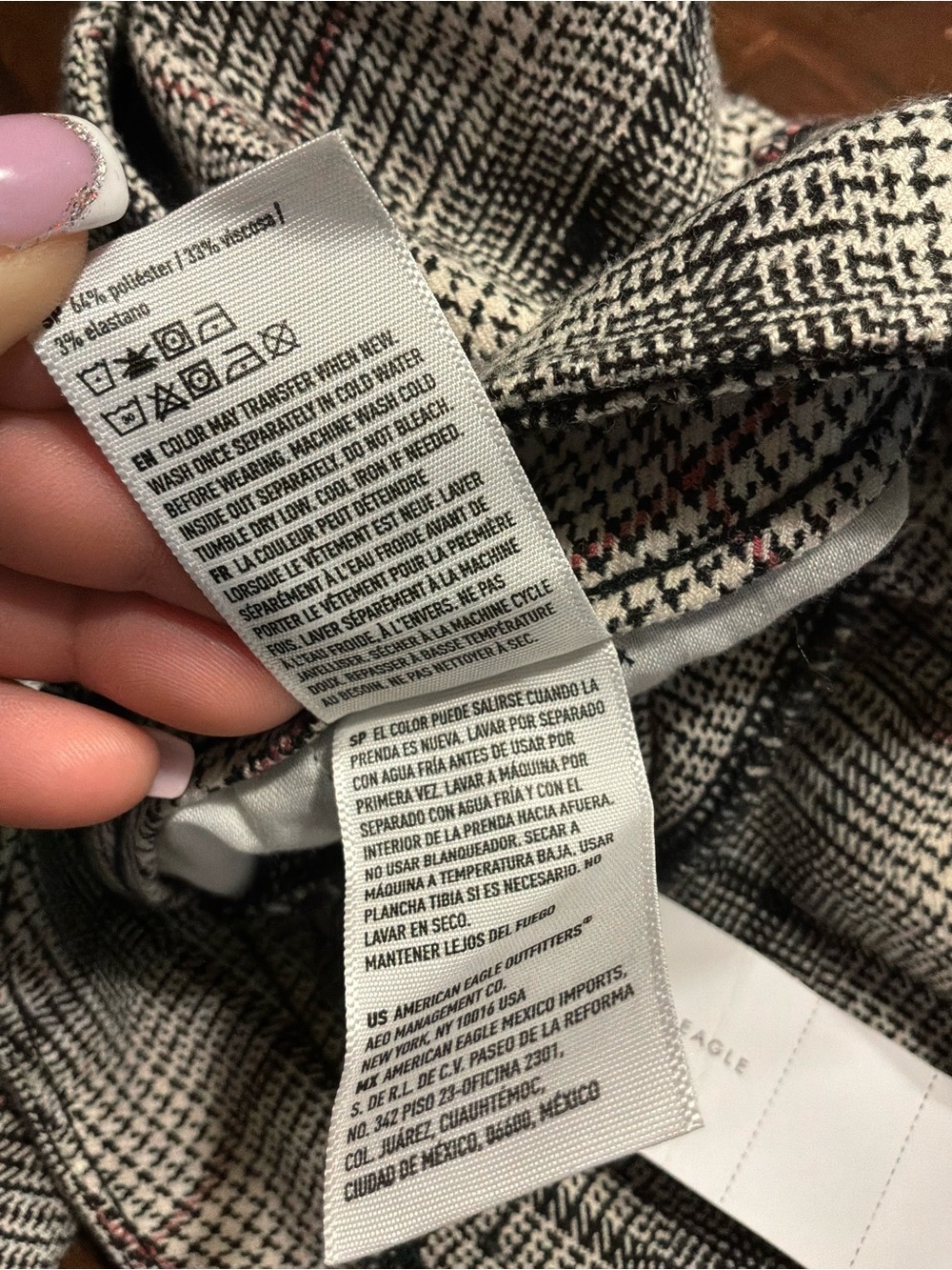 American Eagle Outfitters Women's Plaid Dress Pants -Gray, Black, Brown Size W33 - Picture 7 of 7